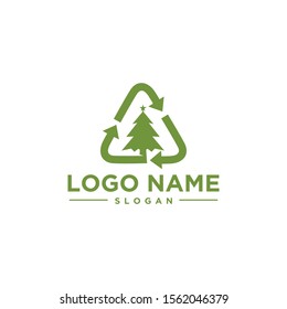 Modern recycle logo vector. triangle arrow eco symbol.  