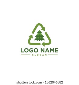 Modern recycle logo vector. triangle arrow eco symbol 