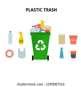 Types Garbage Recycling Ecological Vector Illustration Stock Vector ...