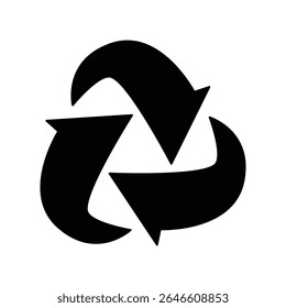 Modern Recycle Symbol Vector, Curved Arrows Eco Icon Design.