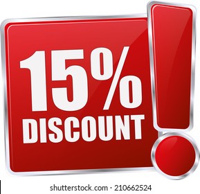 Modern Red 15% Discount Sign