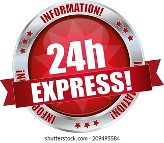 modern red 24h express sign