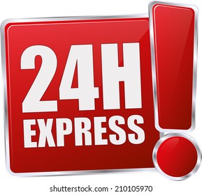 modern red 24h express sign