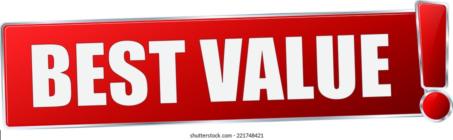modern red 3D vector eps10 best value button sign