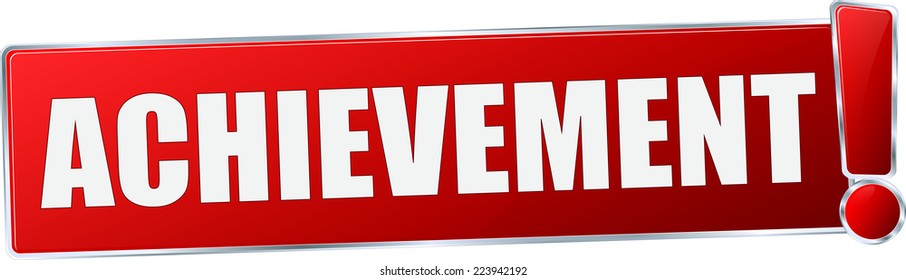 modern red 3D vector eps10 achievement button sign