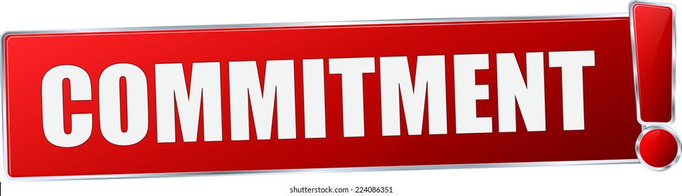 modern red 3D vector eps10 commitment button sign
