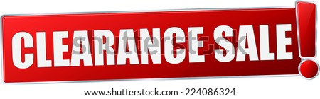 modern red 3D vector eps10 clearance sale button sign