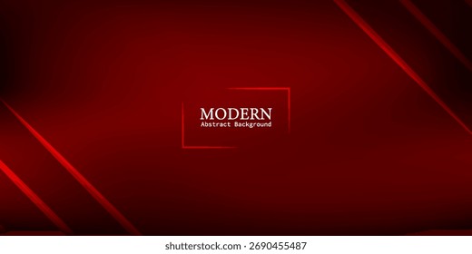 Fondo abstracto rojo moderno con Formas de flecha diagonales brillantes e iluminación de gradiente suave. Diseño futurista elegante ideal para la tecnología, negocio, deporte, 