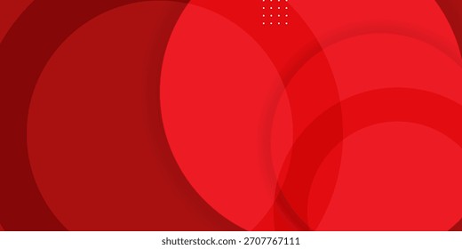 Fondo Abstractas rojo moderno con círculos superpuestos y acentos geométricos. concepto de tecnología futurista