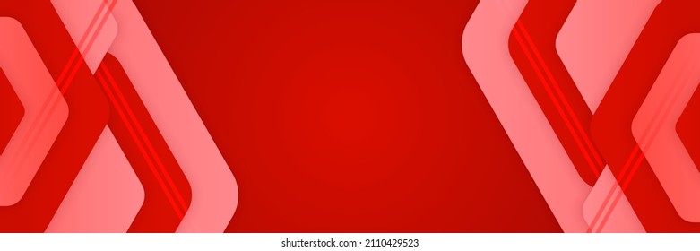 Modern red abstract banner background