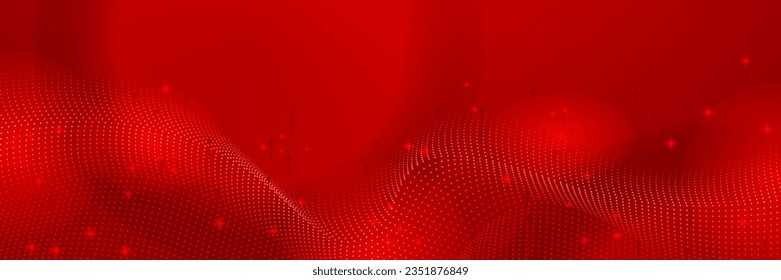 Modern red abstract banner background. Red banner template vector illustration with 3d overlap layer and geometric wave shapes. Futuristic technology digital abstract red colorful design banner.