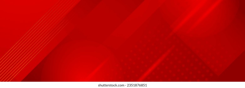 Modern red abstract banner background. Red banner template vector illustration with 3d overlap layer and geometric wave shapes. Futuristic technology digital abstract red colorful design banner.