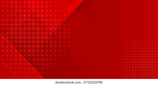 Fondo de Anuncio abstracto rojo moderno. Ilustración vectorial de Plantilla de Anuncio rojo con capa de superposición 3D y Formas de onda geométricas