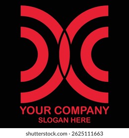 Moderno vermelho abstrato Business Logo Design Estilo negrito e minimalista