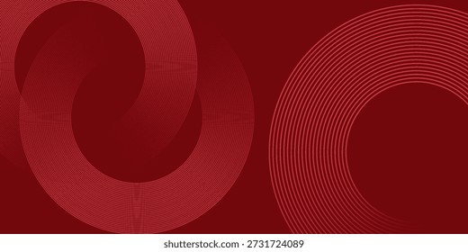 Fondo abstracto rojo moderno del círculo con la composición de Formas dinámica abstracta moderna
