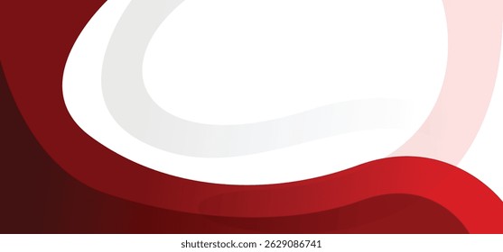 Modern red abstract curve gradient on a white background vector with copy space