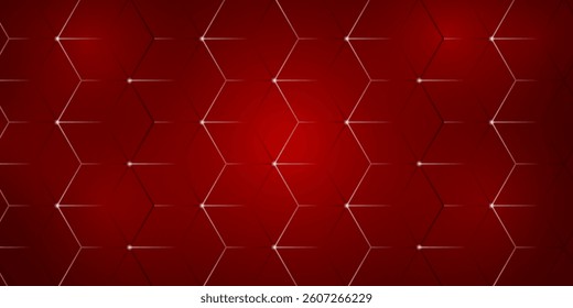 Modern red abstract geometric background with hexagonal pattern and subtle lighting effects. Perfect for technology, corporate, luxury, and digital designs. Ideal for web, presentations, and branding.