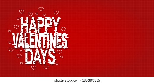 Modern Red Abstract Happy Valentines Days