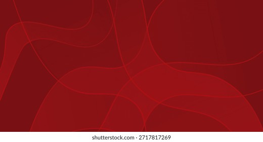 Anuncio largo de Vector abstracto rojo moderno. Fondo mínimo con ondas, flechas, Formas geométricas y espacio de copia para texto. Cobertura de medios sociales y Plantilla de Anuncio de Web

