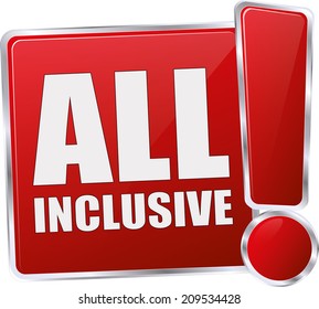 modern red all inclusive sign