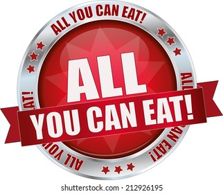 Modern Red All You Can Eat Sign