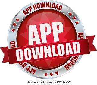 modern red app download sign