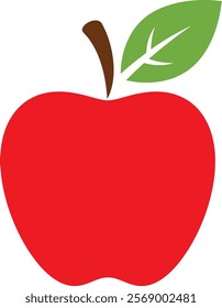 Modern Red Apple Art with a Clean White Background