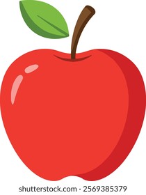 Modern Red Apple Art with a Clean White Background