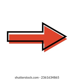 Modern red arrow icon. Vector.