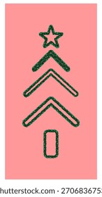 Fondo rojo moderno 2026. ¡Felices Navidades y Feliz Año Nuevo! Vector abstracto ilustración de negocio de árbol de Navidad geométrico, caligrafía, letras, patrón para cartel, tarjeta de felicitación corporativa