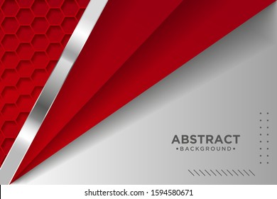 Modern red background with 3D Overlap layers effect. Graphic design elements.