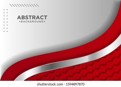 Modern red background with 3D Overlap layers effect. Graphic design elements.