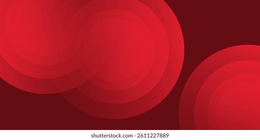 Modern red background with circles. Applicable for gift card simple modern design