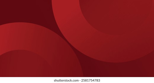 Modern red background with circles line. Applicable for gift card design
