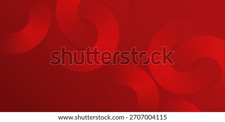 Modern red background with glowing curve lines. Modern shiny red gradient geometric circle lines pattern abstract simple vector art