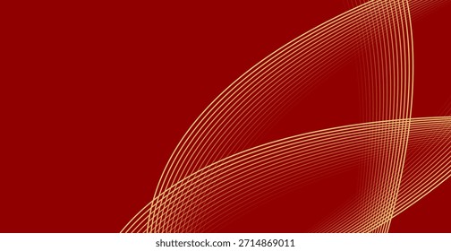 Modern Red Background With Gold Line. Abstract Business Wallpaper. Luxury. Banner. Vector Illustration