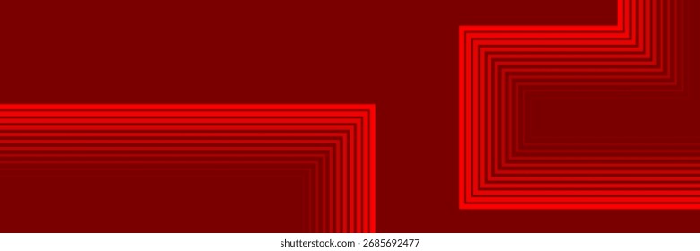 Modern Red Background with Line Pattern. Technology Banner. Abstract Business Wallpaper. Vector Illustration.
