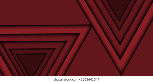 Modern red background overlapping layers on dark background for text and message design, vector