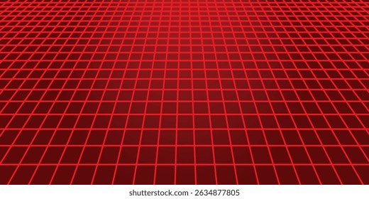 Modern red background. perspective grid. Vector Illustration
