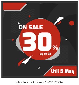 Modern Red Banner Promotion Template Minimalist Background For Sale Product Design vector