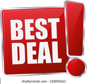 modern red best deal sign