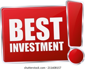 modern red best investment sign