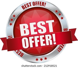modern red best offer sign