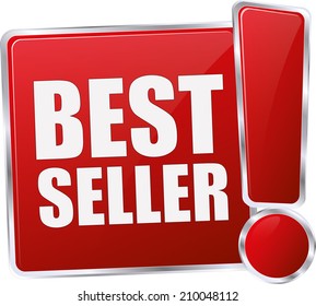 modern red best seller sign