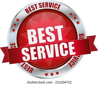 Modern Red Best Service Sign