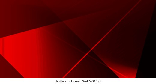 Diseño abstracto rojo y negro moderno con ángulos en capas e iluminación elegante para la marca digital.