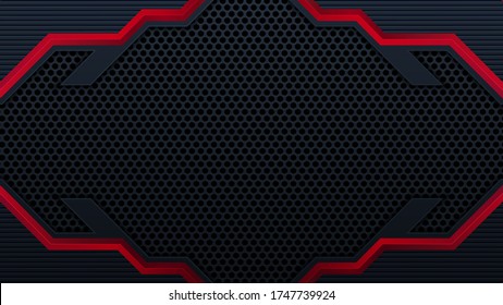 Moderner roter schwarzer Hintergrund mit 3D Overlap-Lagen-Effekt. Grafikdesign-Elemente.