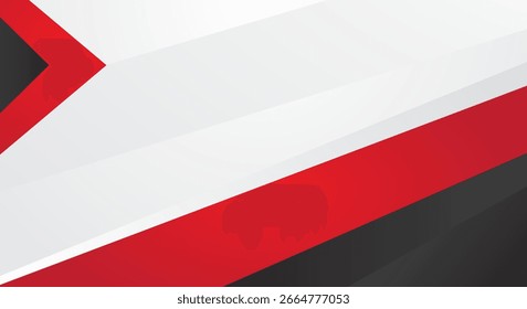 Modernes rotes schwarzes Rahmenelement auf weißem Hintergrund
