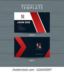 Modern Red and Black Business Card Template 