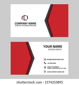 Modern red and black business card design